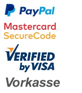 Zahlungsweisen PayPal Kreditkarte verified by Visa Mastercard securecode Vorkasse