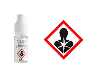 Warn Piktogramme Dampföl-Probe