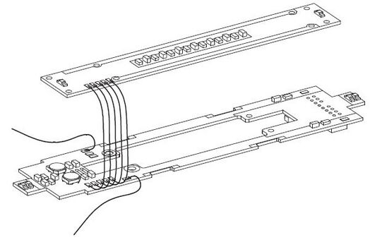 Leiterplatte m. Bel.-Platine + Kabel
