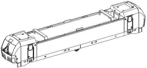 Gehäuse, komplett (o. Dach, o. Pantograph)