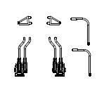 2x Scheibenhalter, Hebel, Handstangen