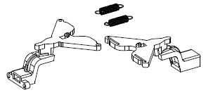 Kupplungsdeichsel vorne/hinten, 2x Feder