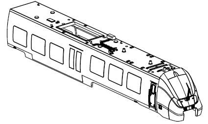 Gehäuse EW o. Pantograph (m. Fenster+Scheinwerfer)