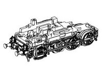 Rahmen mit Getriebe, vorne, komplett