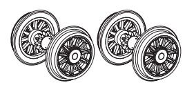 Radsatz mit Zahnrad und Haftreifen (2 Stck.) AC