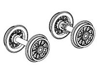 Radsatz Tender mit Zahnrad und Haftreifen (2 Stck.) DC