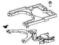Kupplungshalter (Steckerseite) + Abdeckung + Feder