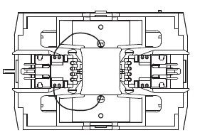 Rahmen mit Kinematik und Leiterplatten DC (Antriebscontainer)