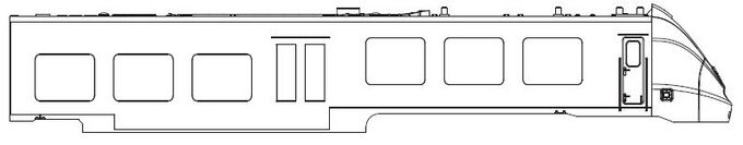 Gehäuse EW m. Pantograph (m. Fenster+Scheinwerfer)