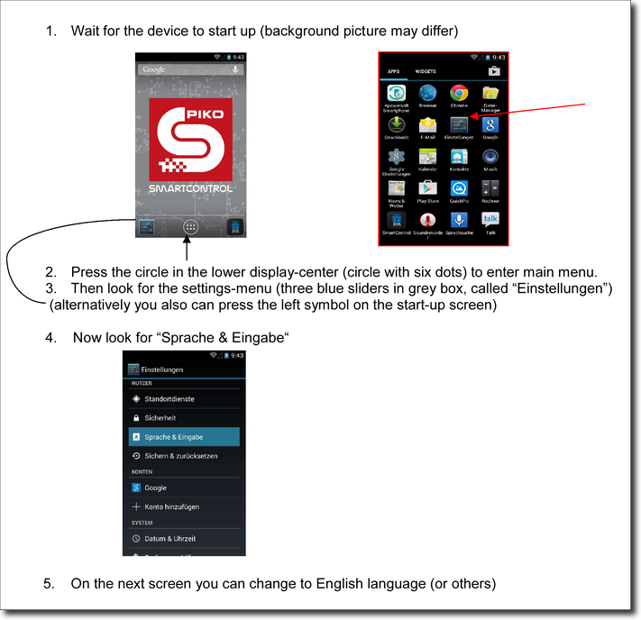 SmartControl language change