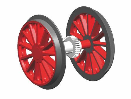 G Radsatz verchromt mit Zahnrad für BR 194