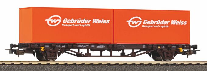 Flatcar w/2 20" Weiss Brothers containers ÖBB V