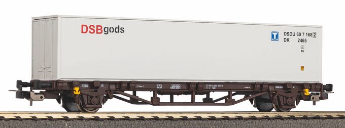 Containertragwagen Lgjs DSB V beladen mit 40' Container DSB