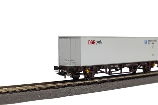 Containertragwagen Lgjs DSB V beladen mit 40' Container DSB