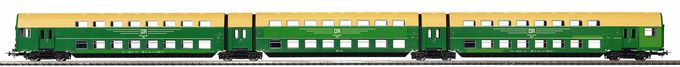 DGBgq 3-unit articulated Bilevel passenger car green DR IV