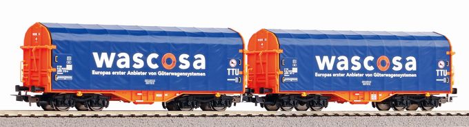 2er Set Schiebeplanenwagen SBB Wascosa VI