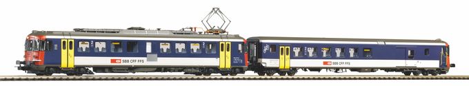 2er Set Rbe 4/4 NPZ SBB IV Triebwagen + Steuerwagen Wechselstromversion, inkl. PIKO Sound-Decoder