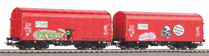 2er Set Schiebeplanenwagen Shimmns mit Graffiti Caib NS VI