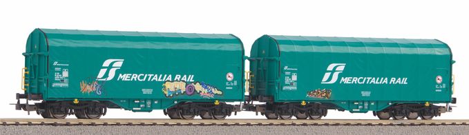 2er Set Schiebeplanenwagen Shimmns mit Graffiti FS VI