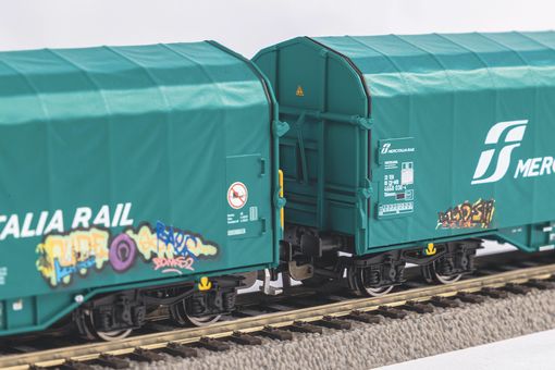 2er Set Schiebeplanenwagen Shimmns mit Graffiti FS VI