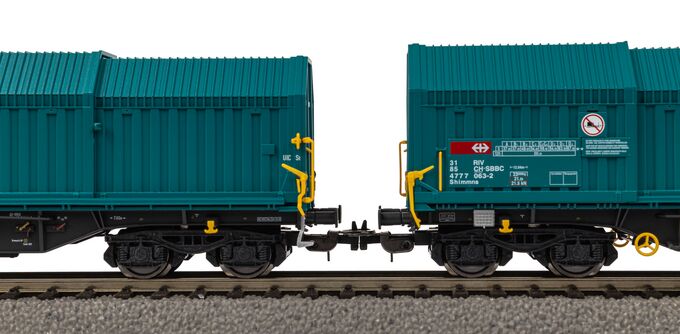 2er Set Teleskophaubenwagen mit Y-Drehgestellen CH-SBB C VI