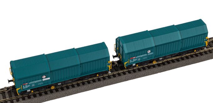 2er Set Teleskophaubenwagen mit Y-Drehgestellen CH-SBB C VI