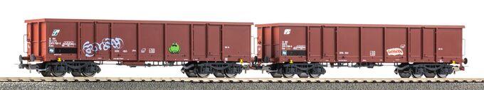 2er Set Offene Güterwagen Eaos mit Graffiti FS VI