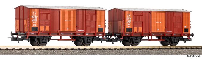 2er Set Gedeckter Güterwagen FS III