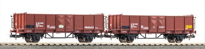 GER: 2er Set Off. Güterwg. mit Graffiti FS V