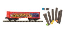 Ergänzungs-Set – Güterwagen Eaos mit Graffiti und Gleiserweiterung (Bettungsgleis)