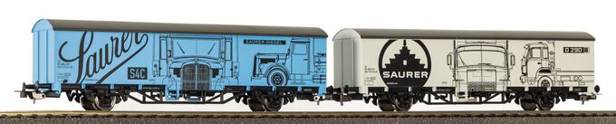 2er Set Gedeckter G&uuml;terwagen Starke Marken Saurer SBB V