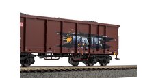 2er Set Offene G&uuml;terwagen Eaos DB AG VI mit Graffiti und Kohleladung