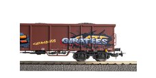 2er Set Offene G&uuml;terwagen Eaos DB AG VI mit Graffiti und Kohleladung