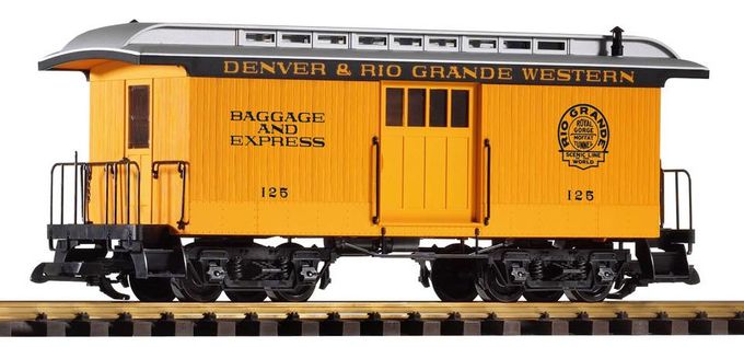 G-D+RGW Wood Baggage Car 126, yellow 