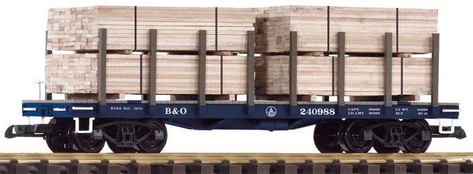 G Flachwagen mit Holzladung B&O