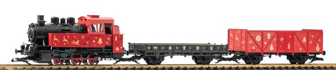 G Weihnachtsset Güterzug BR 80 + 2 Güterwagen Weihnachten