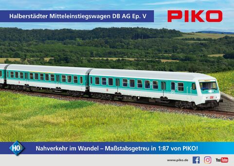 GER: Halberstädter Mitteleinstiegssteuerwagen mintgrün DB AG Ep. V