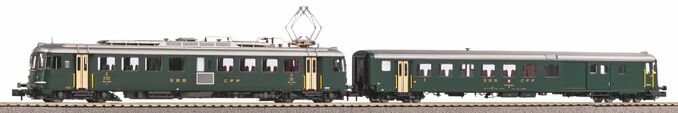 N-2er Set Sound-E-Triebwagen Rbe 4/4 SBB IV + Bt Steuerwagen, inkl. PIKO Sound-Decoder