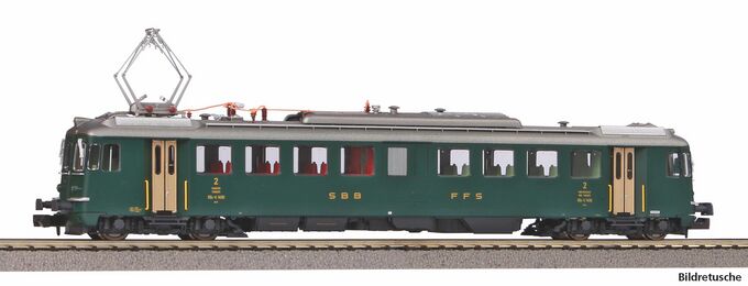 N-Triebwagen RBe 4/4 1406 Prototyp, grün, alte Schrift, SBB Ep. IV