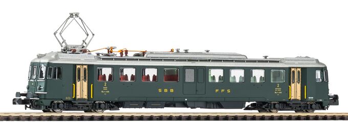 N-Triebwagen RBe 4/4 1406 Prototyp, grün, alte Schrift, SBB Ep. IV