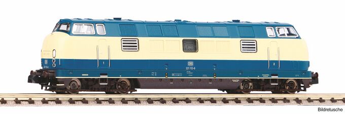 N Sound-Diesellokomotive BR 221 blau beige DB IV, inkl. PIKO Sound-Decoder