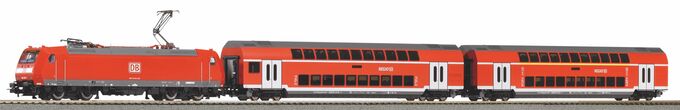 PIKO SmartControl WLAN Set mit Bettungsgleis DB AG VI Doppelstockpersonenzug