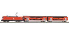 PIKO SmartControlwlan Set mit Bettungsgleis DB AG VI Doppelstockpersonenzug