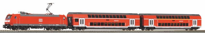 PIKO SmartControl WLAN Set mit Bettungsgleis DB AG VI Doppelstockpersonenzug