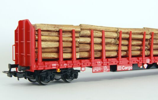 Stammholztransportwagen Roos-t642 mit Holzladung DB AG V