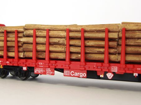 Stammholztransportwagen Roos-t642 mit Holzladung DB AG V