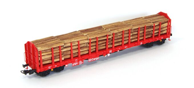 Stammholztransportwagen Roos-t642 mit Holzladung DB AG V