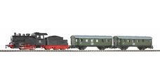 Start-Set mit Bettung Personenzug Dampflok mit Tender
