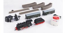 Start-Set mit Bettung Personenzug Dampflok mit Tender