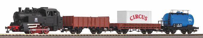 Starter Set Freight Train DB, PIKO A-track w. Railbed